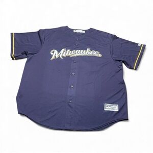 Milwaukee Brewers Jersey Men’s Yelich #22 Majestic Cool Base MLB Sewn Sz 2XL